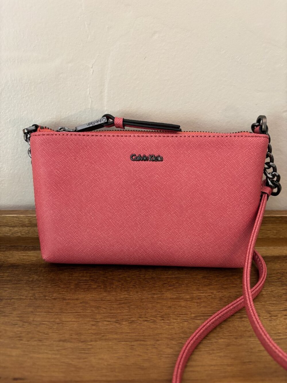 Calvin Klein Hayden Pink Leather Crossbody